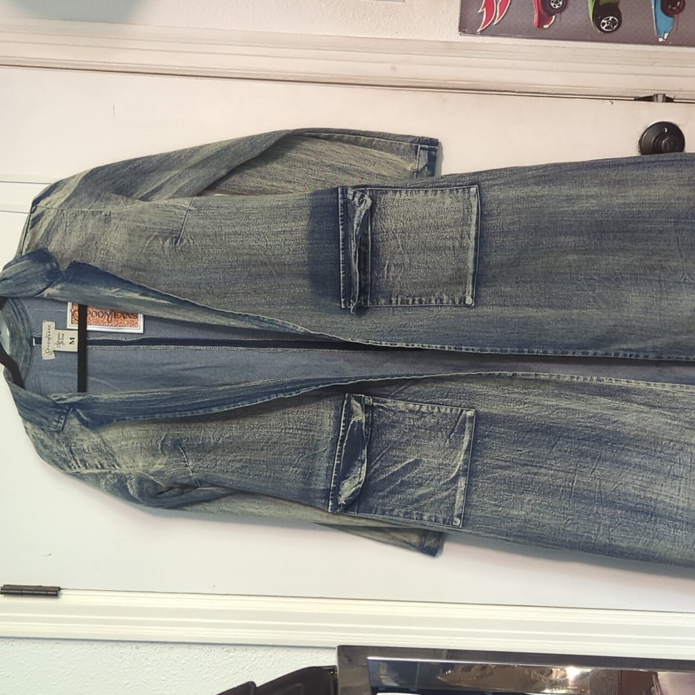 Distressed Blue Denim Coat